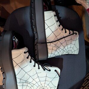 Hard to find - Demonia GLOW IN THE DARK Spiderweb Boots Women's 11